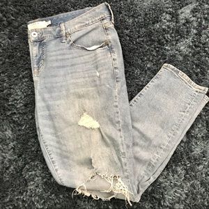 TORRID Light Wash Distressed First at Fit Jeans 16
